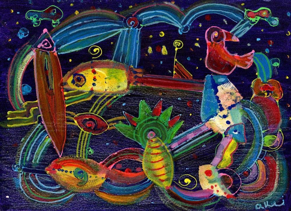 【希少品】OLGA SOLNTSEVA 油彩画 お正月の夜　ミクストメディア 希少品】OLGA SOLNTSEVA 油彩画 お正月の夜 ミクストメディア